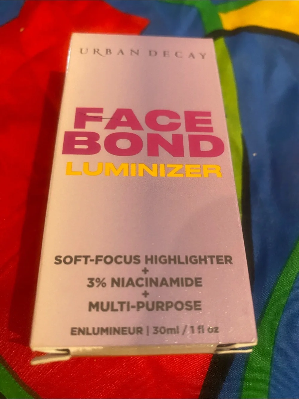 Urban Decay Face Bond Luminizer - Pink and Yellow Text Packaging